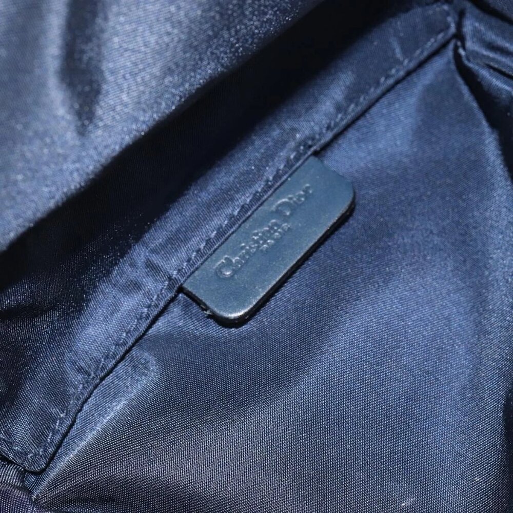 Authentic Christian Dior Trotter Canvas Saddle Pouch Navy Gold bst432-112825 - Picture 15 of 16